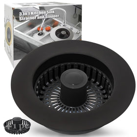 Anlige 3-in-1 pop-up stopper for kitchen sink in action, seamless drainage
