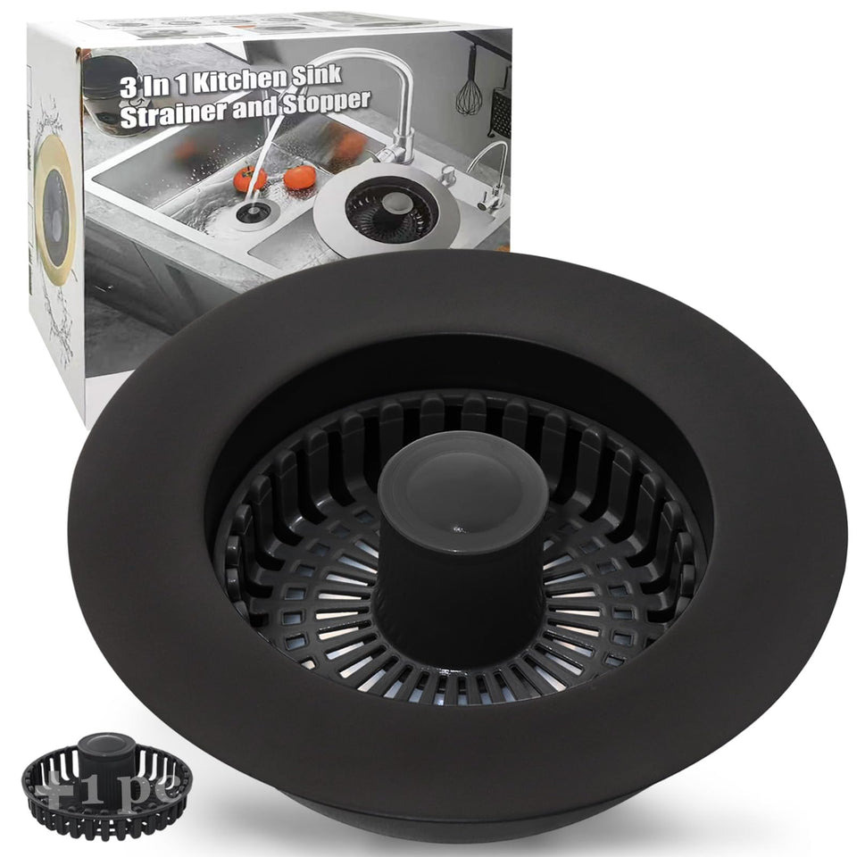 Anlige 3-in-1 pop-up stopper for kitchen sink in action, seamless drainage