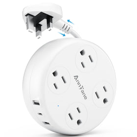 AnnTane UK travel adapter with retractable cord for tidy packing.