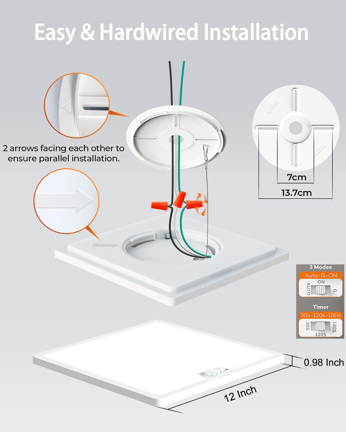 2400 lumens LED output offers bright, efficient illumination