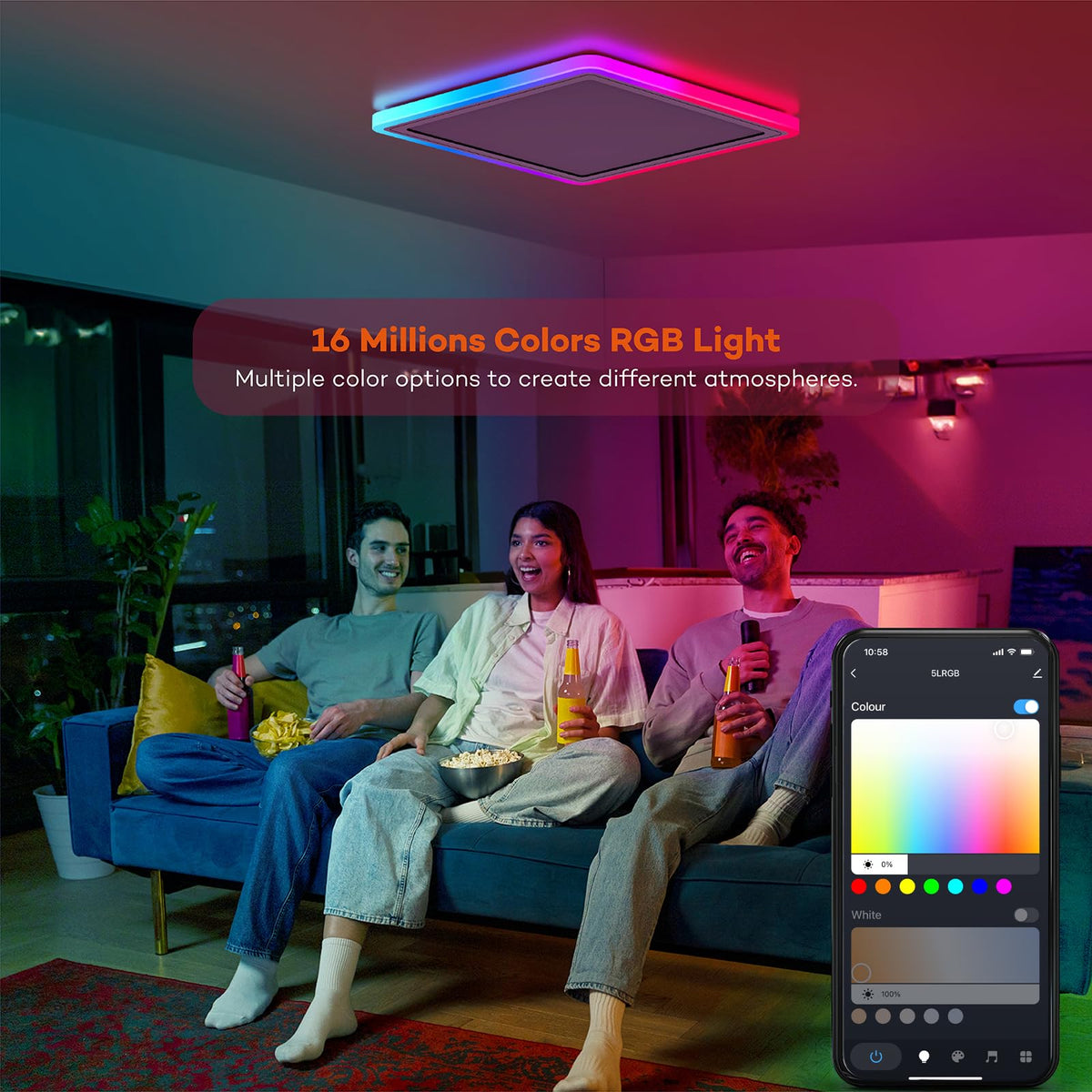 Annaror RGB ceiling light offering 3000K to 6500K white temperatures and colors