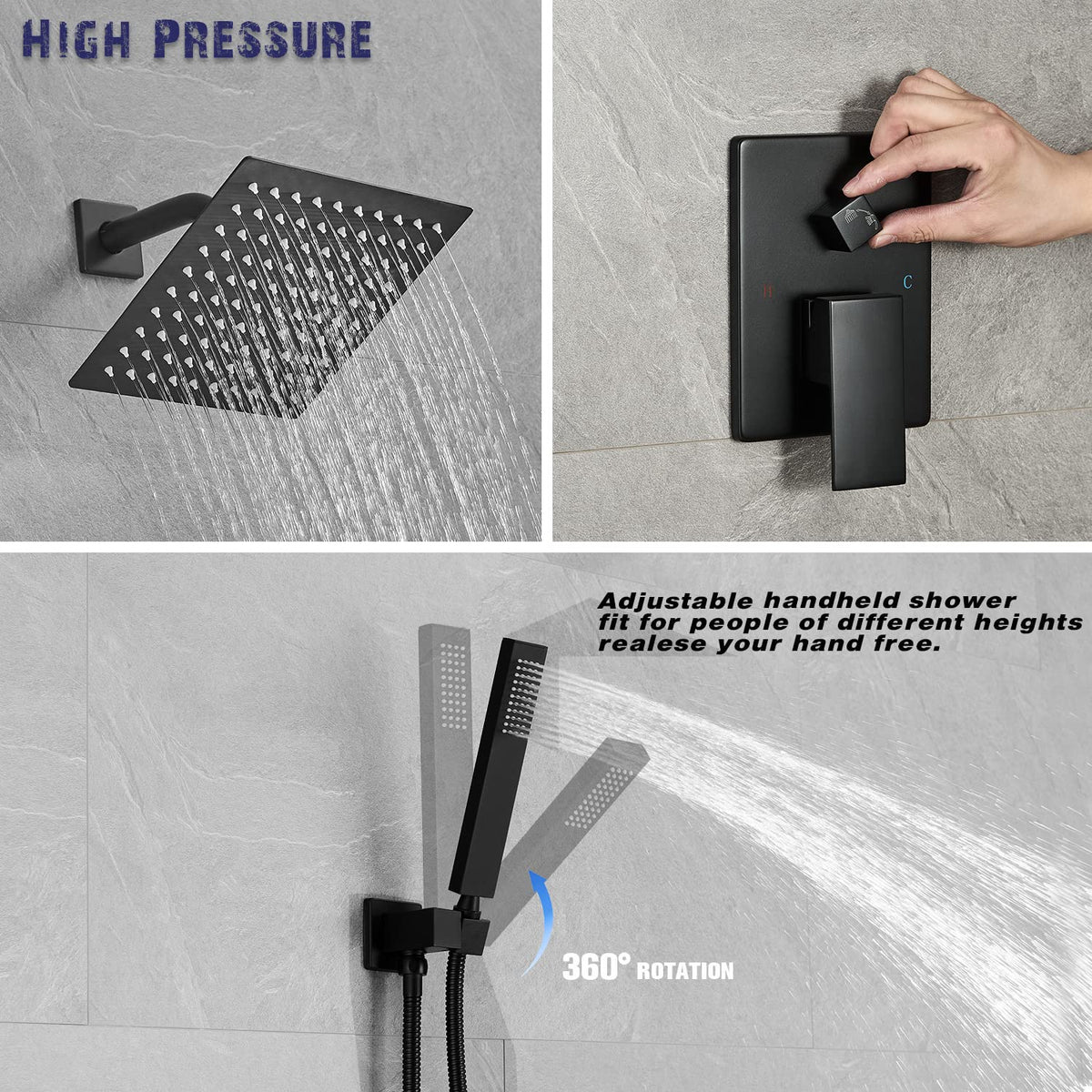 Annazom matte black finish adds luxury and rust resistance