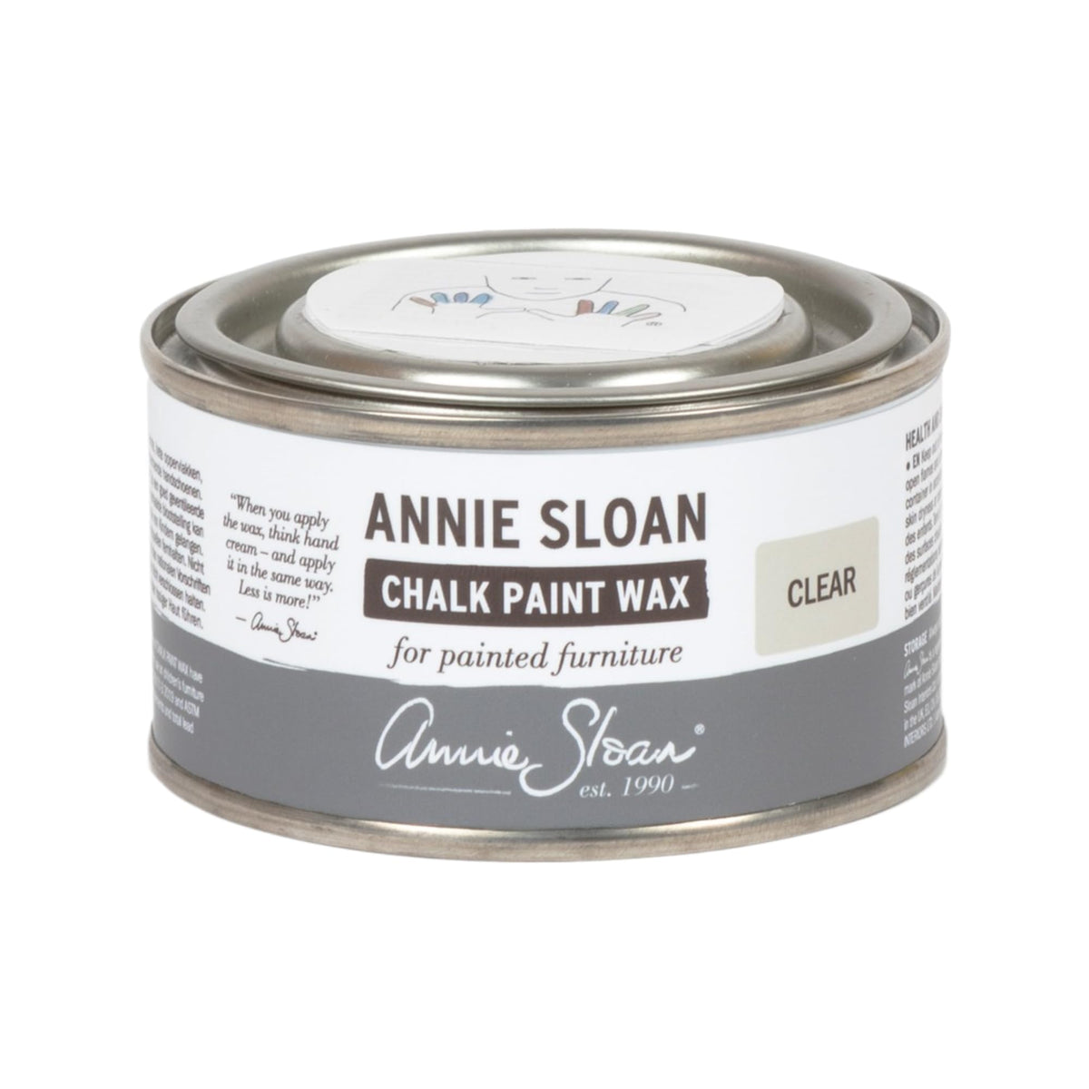 Annie Sloan Chalk Paint Wax bottle seals painted surfaces with durable, clear protection.