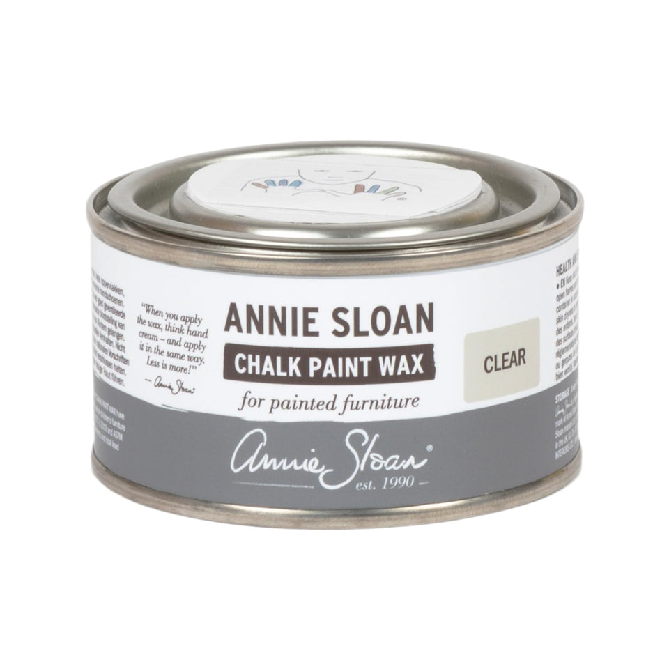 Annie Sloan Chalk Paint Wax bottle seals painted surfaces with durable, clear protection.