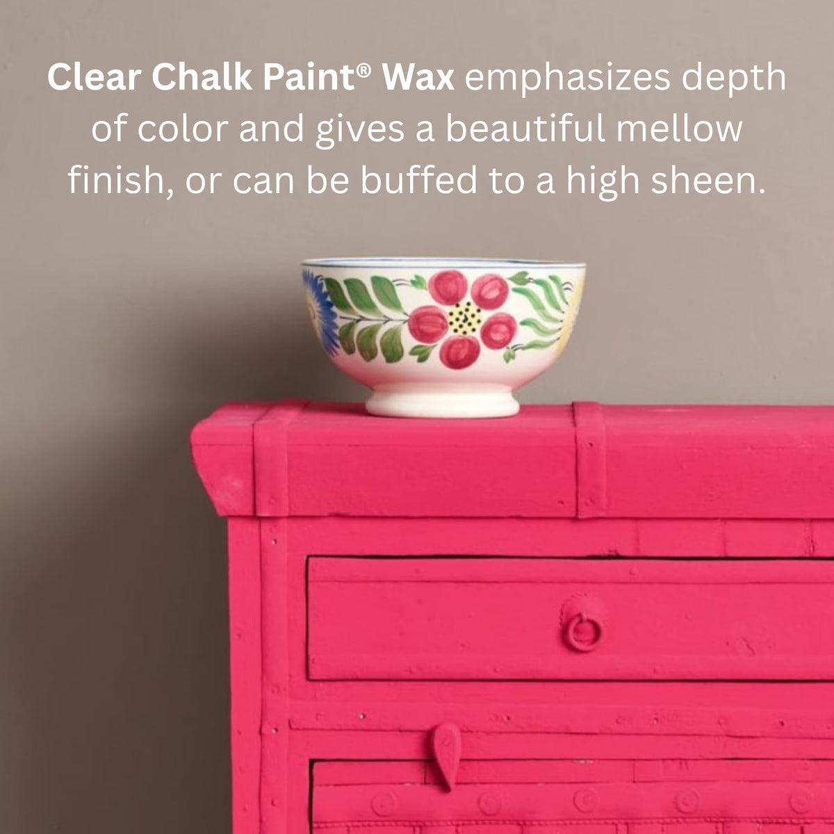 Annie Sloan wax brush application shows controlled, thin coats for even coverage.