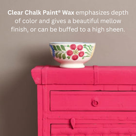 Annie Sloan wax brush application shows controlled, thin coats for even coverage.