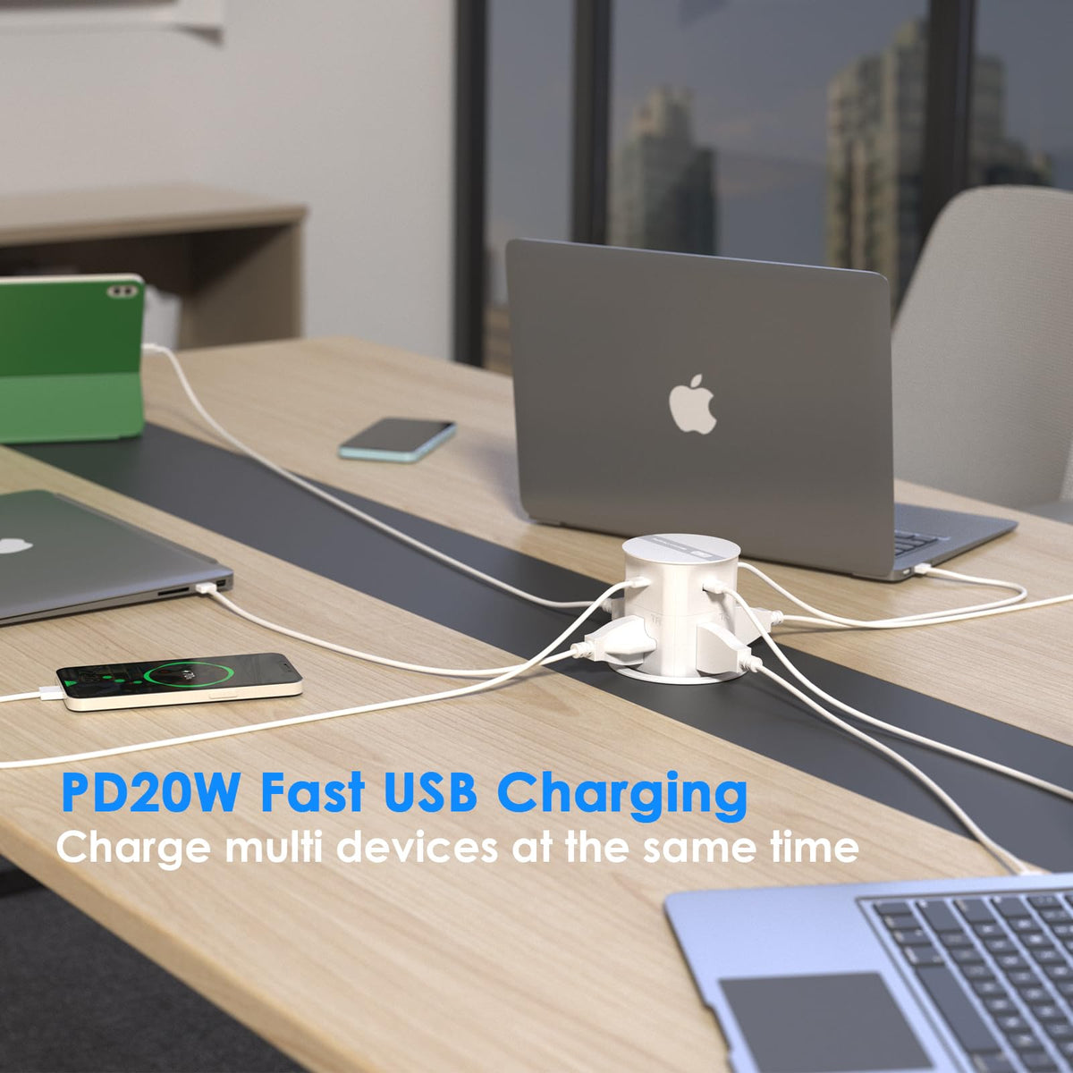 ANNQUAN 800J surge protection safeguards connected devices during power spikes.