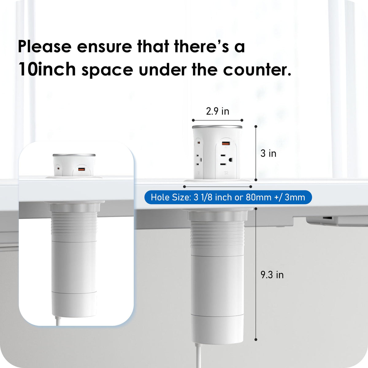ANNQUAN conference table pop-up outlet keeps cables hidden and organized.