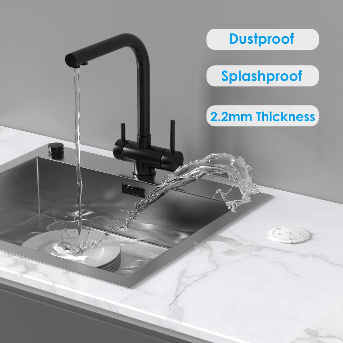 ANNQUAN retractable pop-up mechanism sits flush when not in use