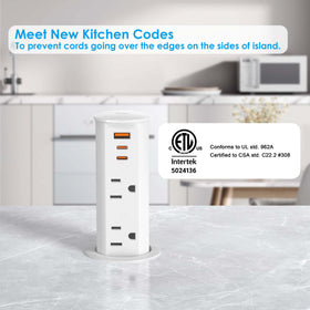 ANNQUAN splashproof pop-up outlet protects against kitchen splashes
