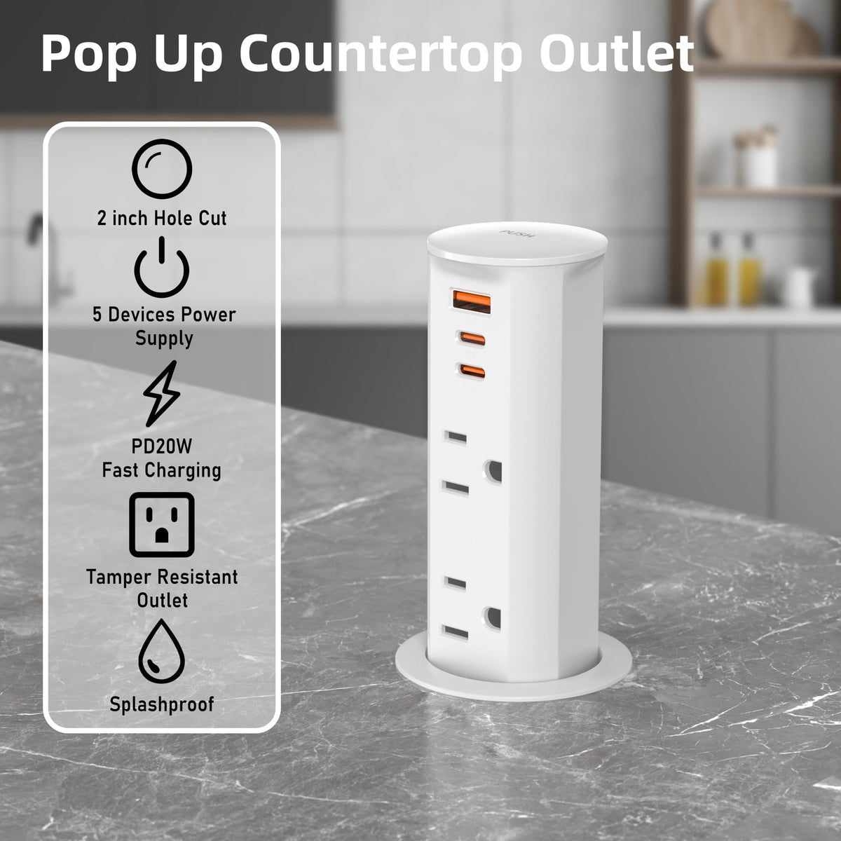 ANNQUAN 20W USB PD ports for fast device charging on desk or counter