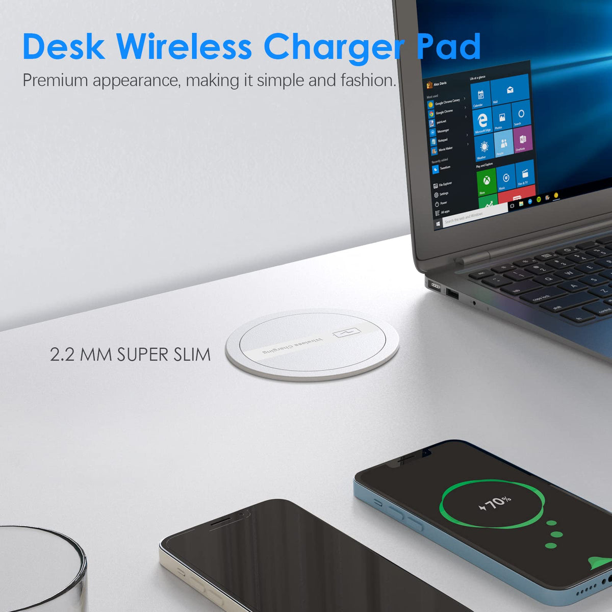 ANNQUAN retractable pop-up mechanism rises smoothly from the desk surface.
