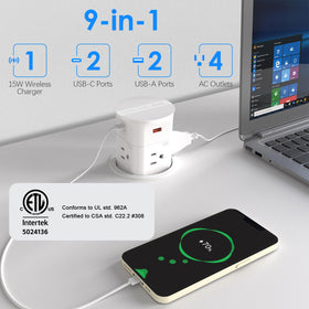 ANNQUAN wireless charger on the top panel enables hands-free charging.