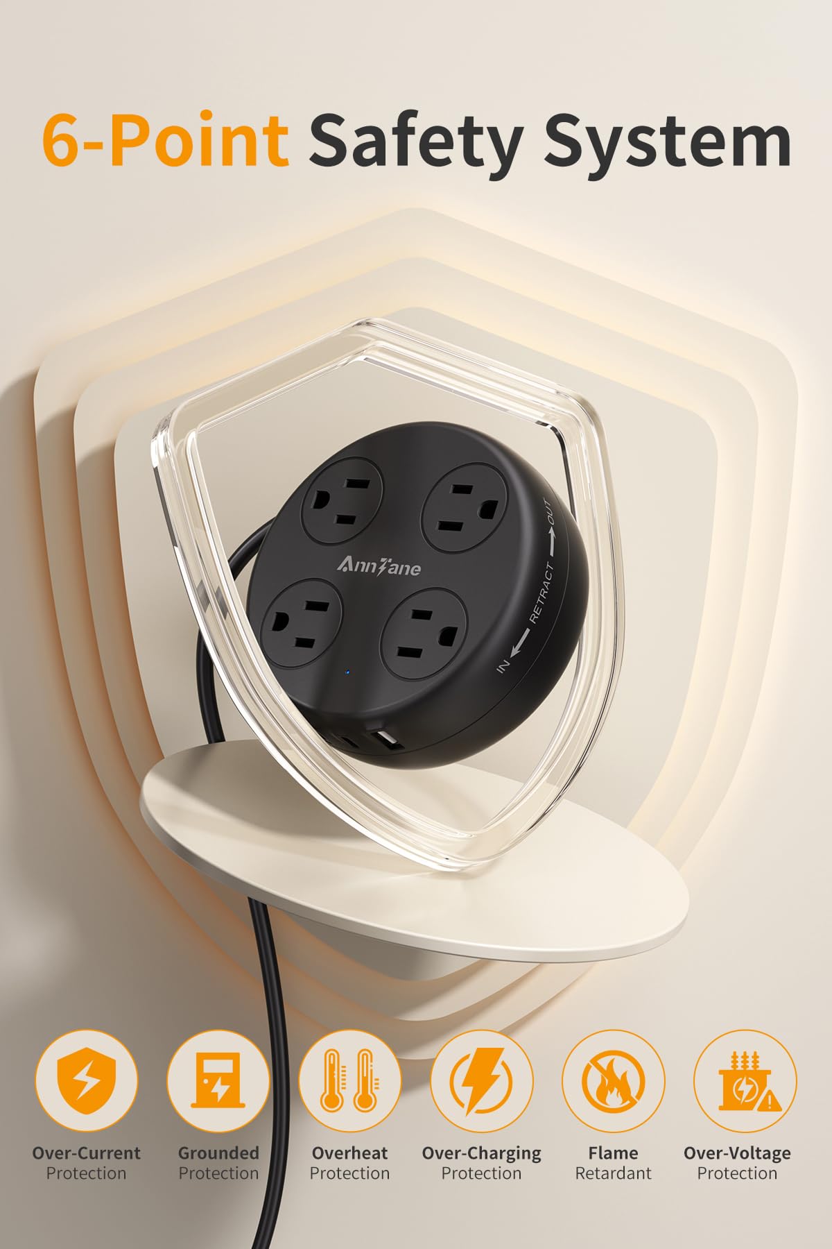 AnnTane compact travel adapter fits easily in a bag.