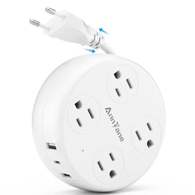 AnnTane European travel adapter with retractable strip for neat packing.