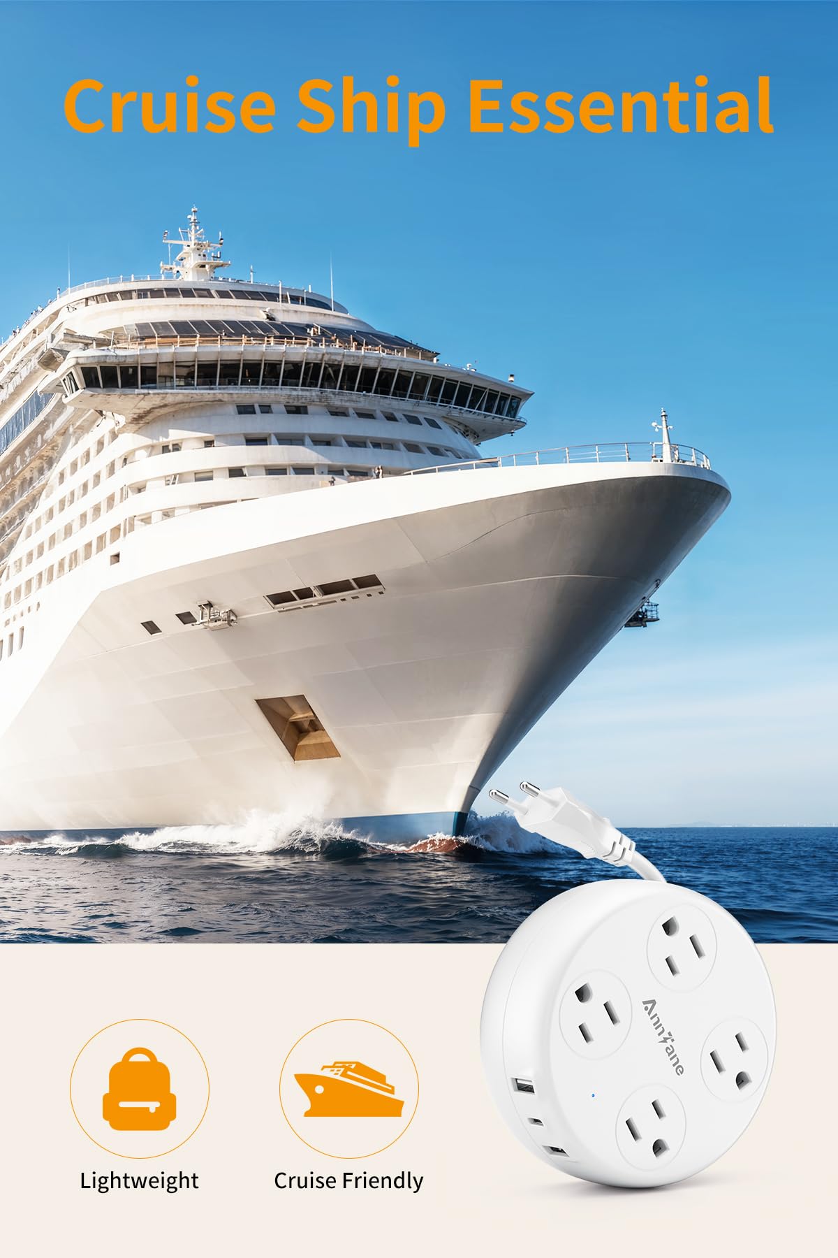 AnnTane US to Europe adapter helps power laptops and cameras abroad.