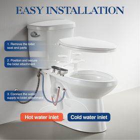 Chrome temperature control knob on the ANNWA bidet attachment