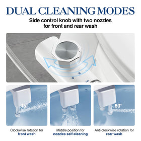 ANNWA bidet attachment dual nozzles for front and rear cleansing.