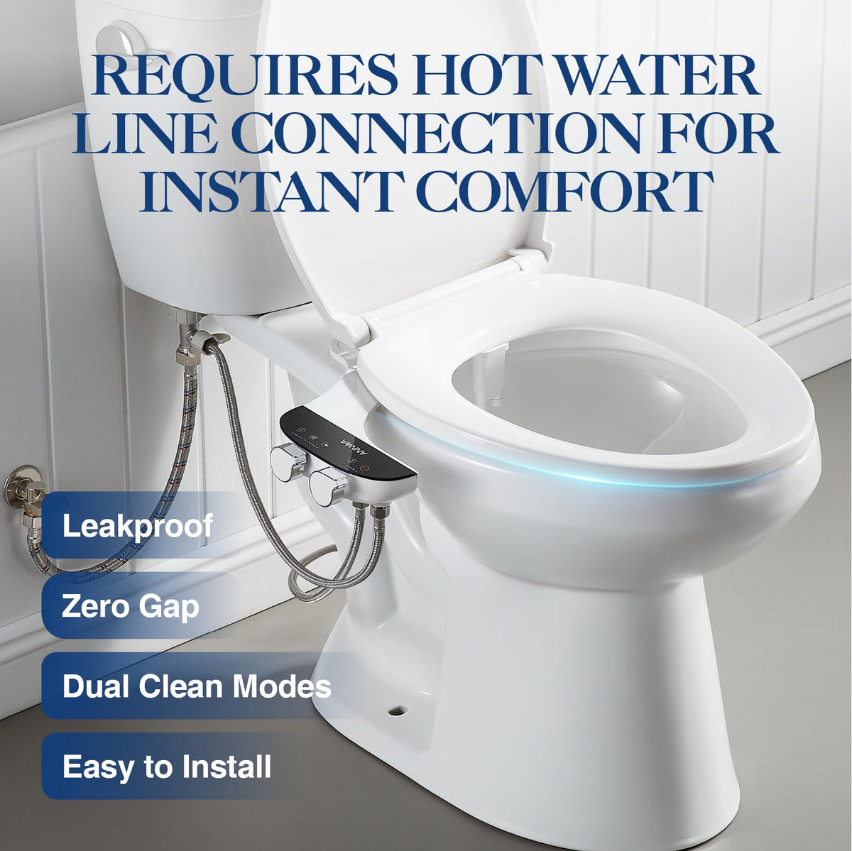 Install guide for the ANNWA bidet attachment on a toilet