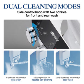 ANNWA bidet attachment showing dual retractable nozzles for hygiene