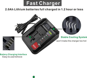 ANOITD 20V fast charger compatibility list highlights model support from LBXR20 to PCC685.