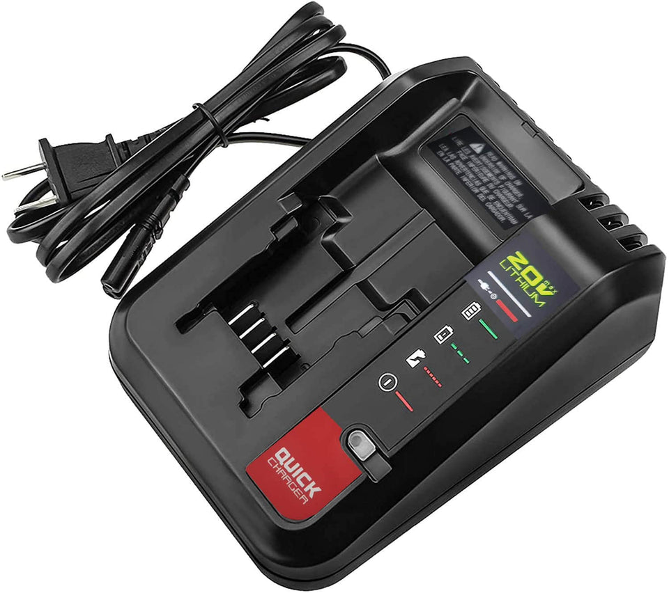 ANOITD 20V fast charger front view demonstrating compact design for workspace efficiency.