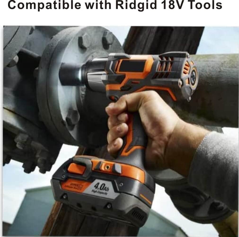 ANOITD compatible with Ridgid 18V NiCd and Li-ion packs for versatile use