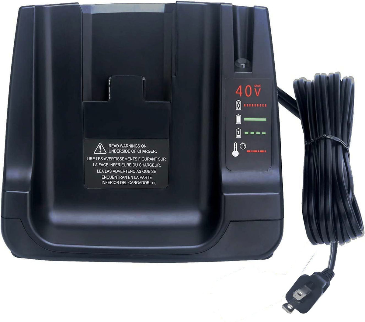 ANOITD LCS40 front view fast charger powering 40V batteries