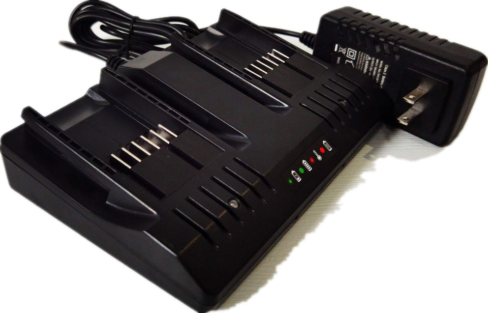 ANOITD WA3875 front view: dual-port charger for Worx 20V batteries.