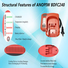 ANOPIW BDFC240 LED indicator highlights charge status for easy monitoring