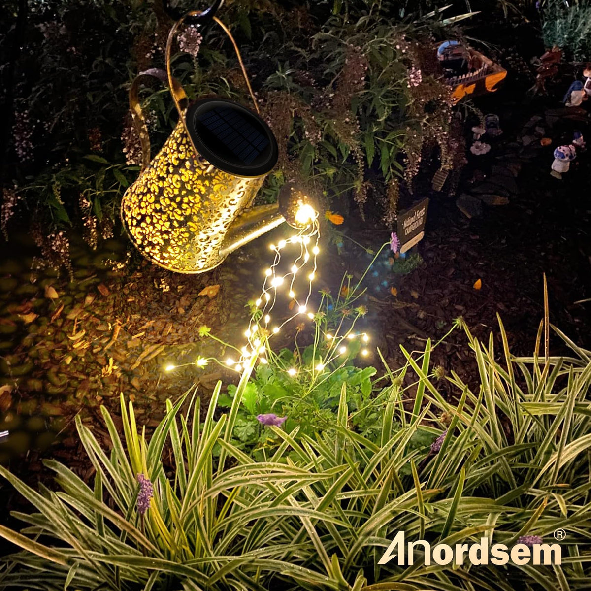 Anordsem garden decor lantern light creates warm, inviting outdoor evenings.