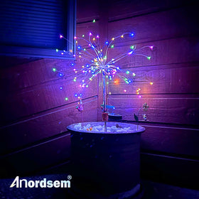 Anordsem 120 LED firework beads brighten paths with vibrant, safe outdoor glow.