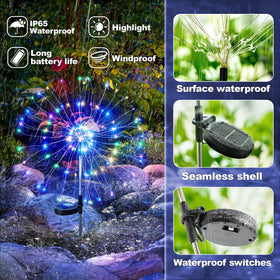 Anordsem yard path lit by firework light for mood and safety