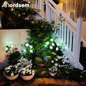 Anordsem solar rose lights suit romantic events and celebrations.