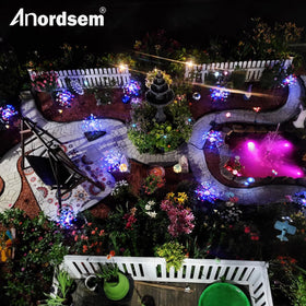 Anordsem night ready lighting enhances garden ambience safely outdoors.