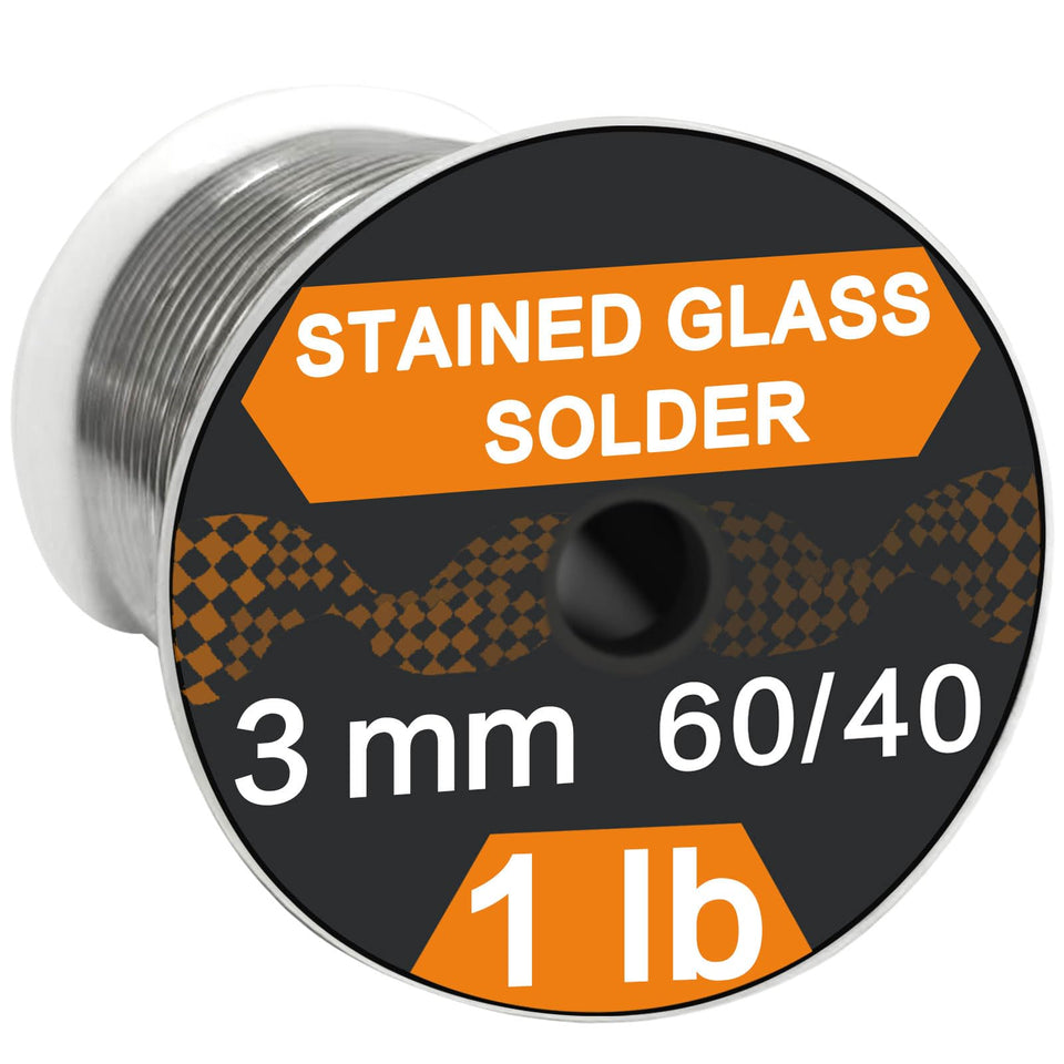 ANOSON 60/40 solder on stained glass copper foil enables smooth joints.