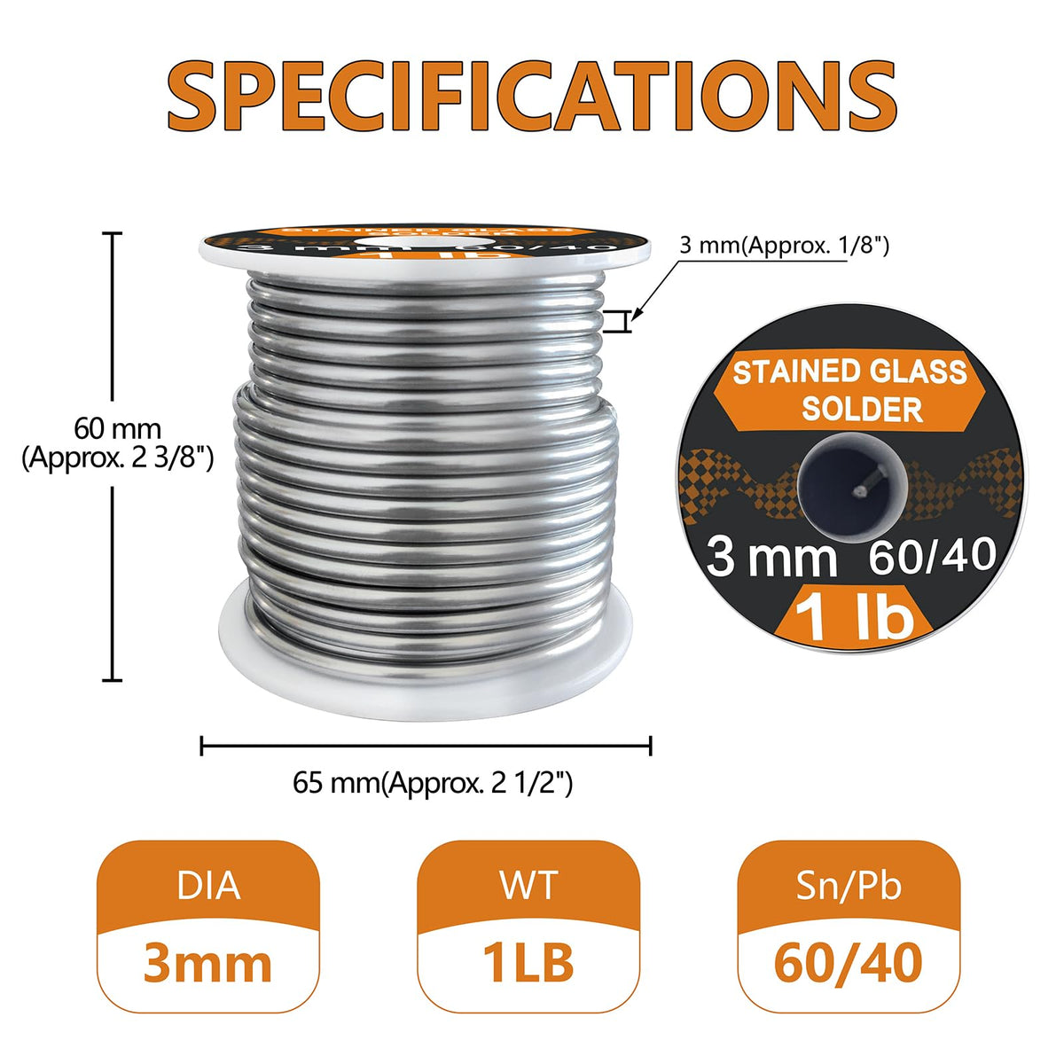 ANOSON solder wire close-up showing tin-lead alloy quality.