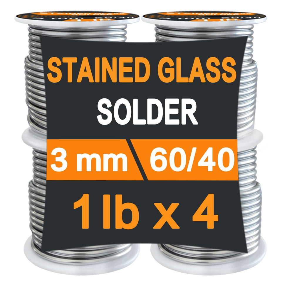 ANOSON stained glass solder 60-40 3mm for clean, smooth copper foil welds.