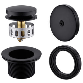 Anpean brass tiptoe tub drain front view with matte finish for durability.