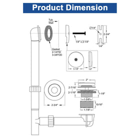 Anpean brass tub drain kit packaging for easy purchase