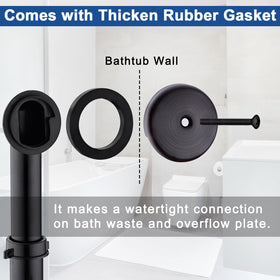 Anpean tub drain overflow assembly with single-hole design for easy setup