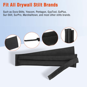 Anpoole stilt straps with adjustable closures to fit a wide range of sizes.