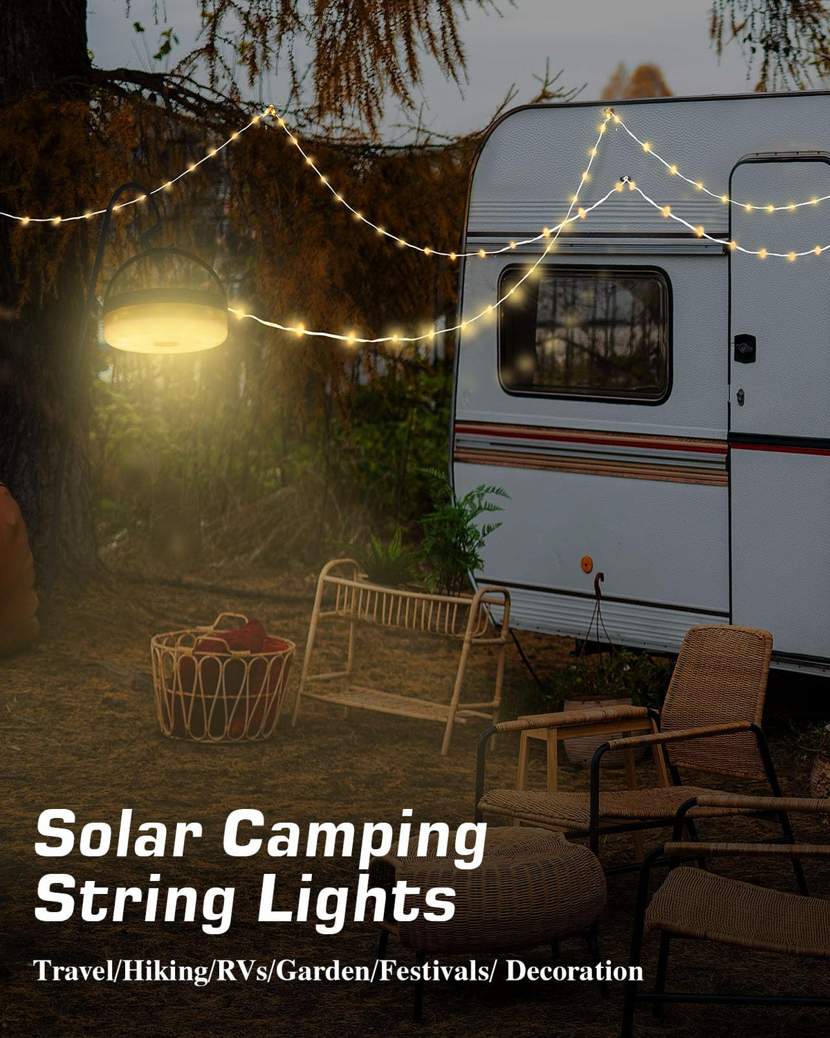 Anpro offers three brightness levels for adaptable campside lighting.