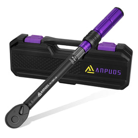 ANPUDS half-inch drive torque wrench with precise dual-scale readouts for motorcycle maintenance.