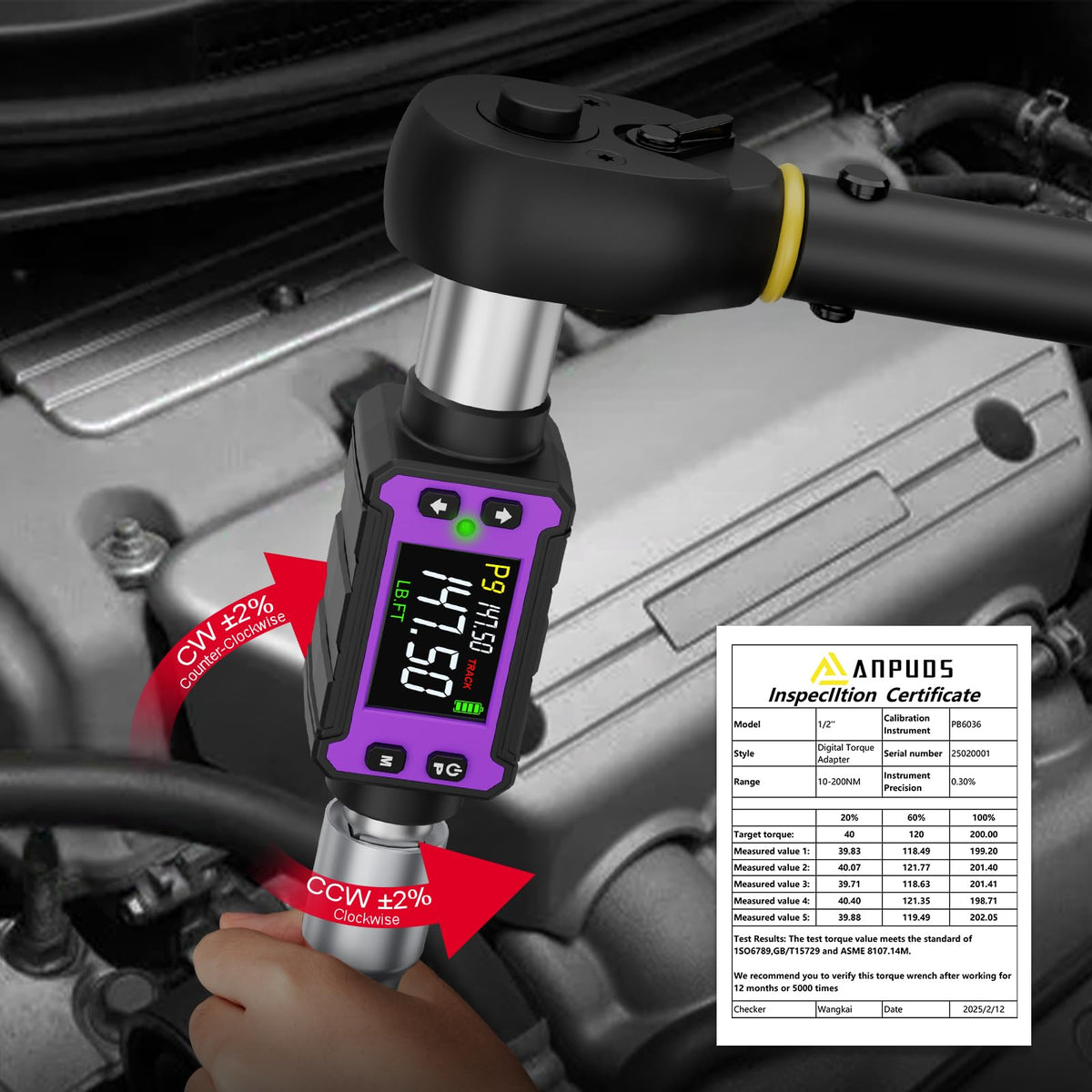 ANPUDS precision torque adapter with 2-percent accuracy for reliable tightening