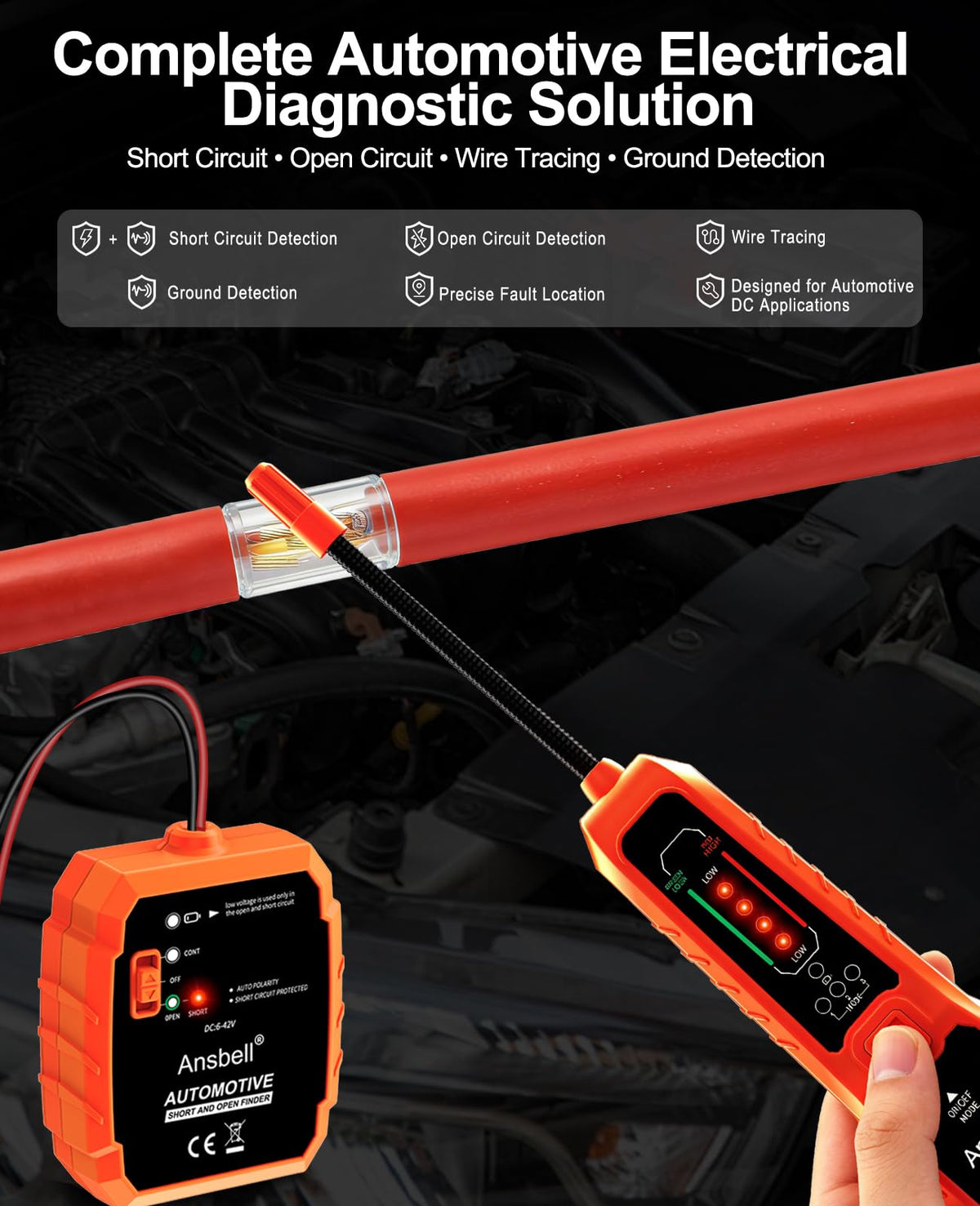 Ansbell DC6-42V compatibility supports safe automotive troubleshooting.