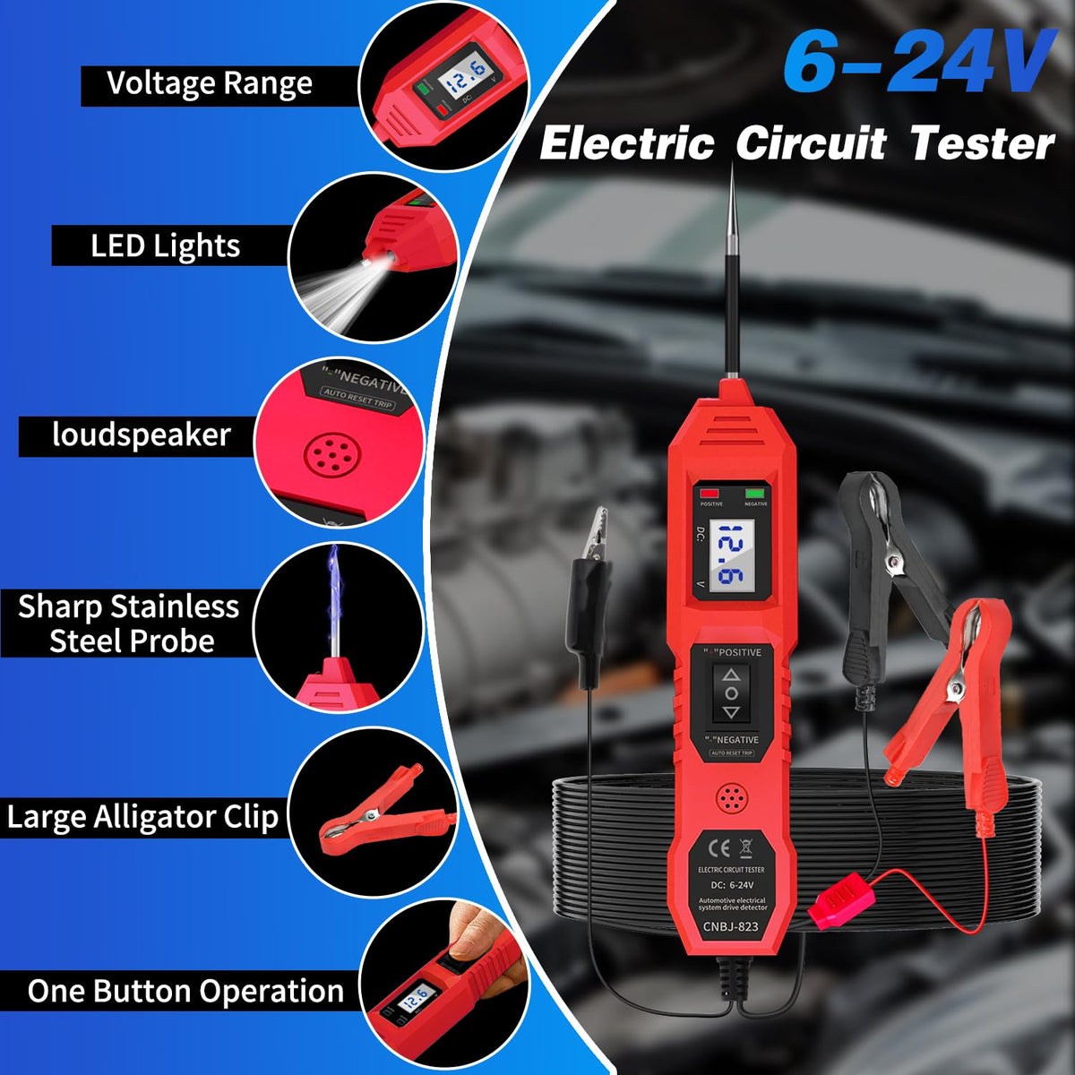 Ansbell Power Circuit Probe Tester display shows precise voltage readings