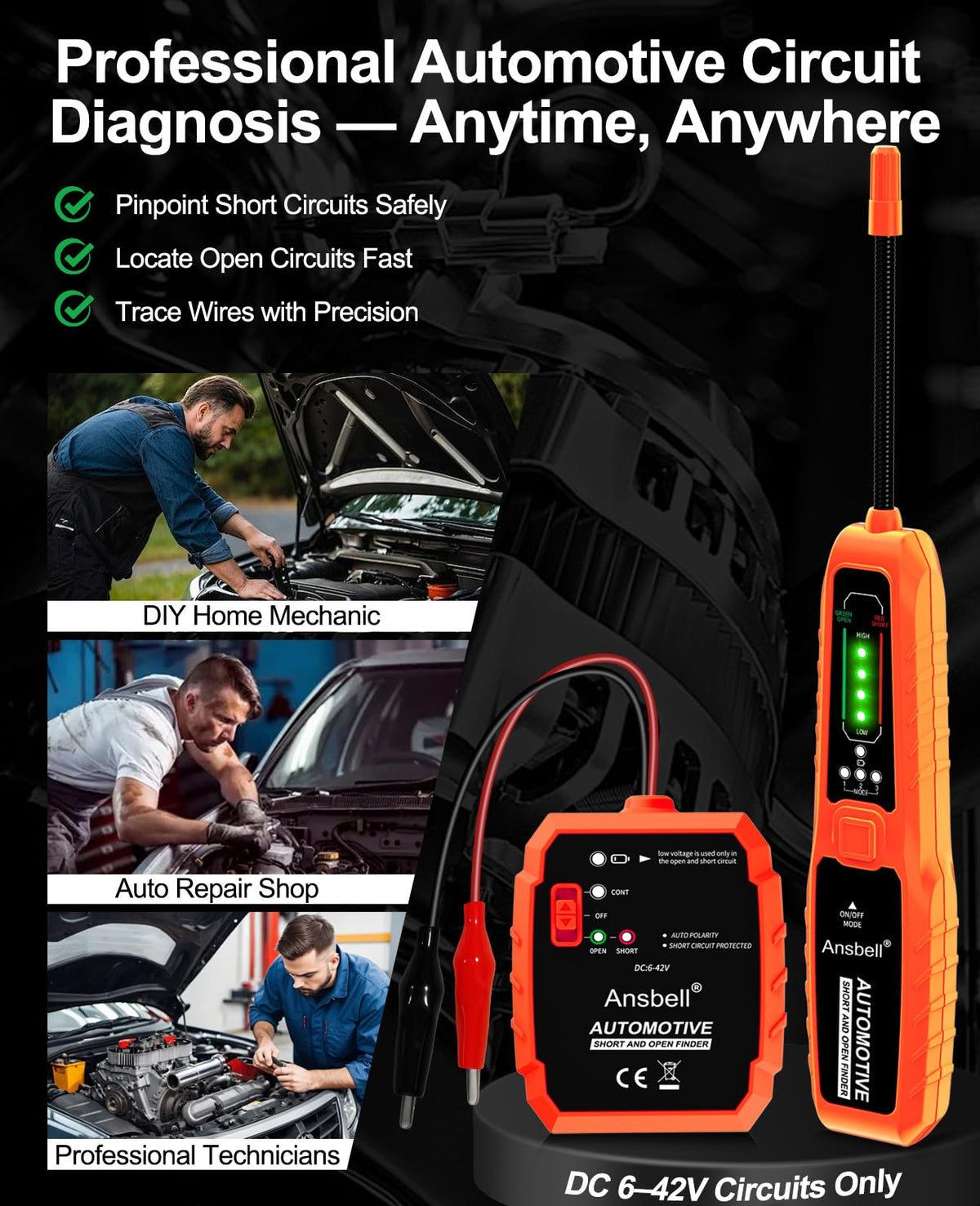 Ansbell tone generator interface enables precise fault localization during repairs.