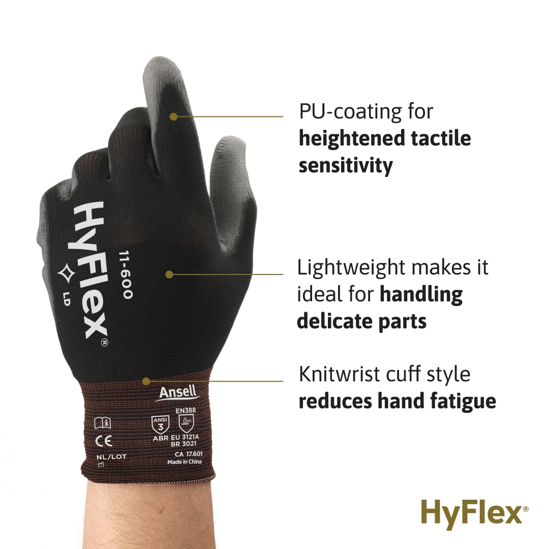 Ansell HyFlex 11-600 work gloves for automotive and machinery use