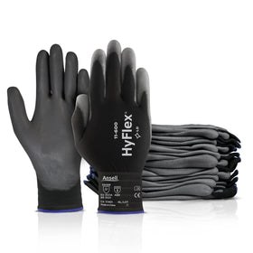 Ansell HyFlex 11-600 palm-coated gloves for metal fabrication tasks with tactile grip